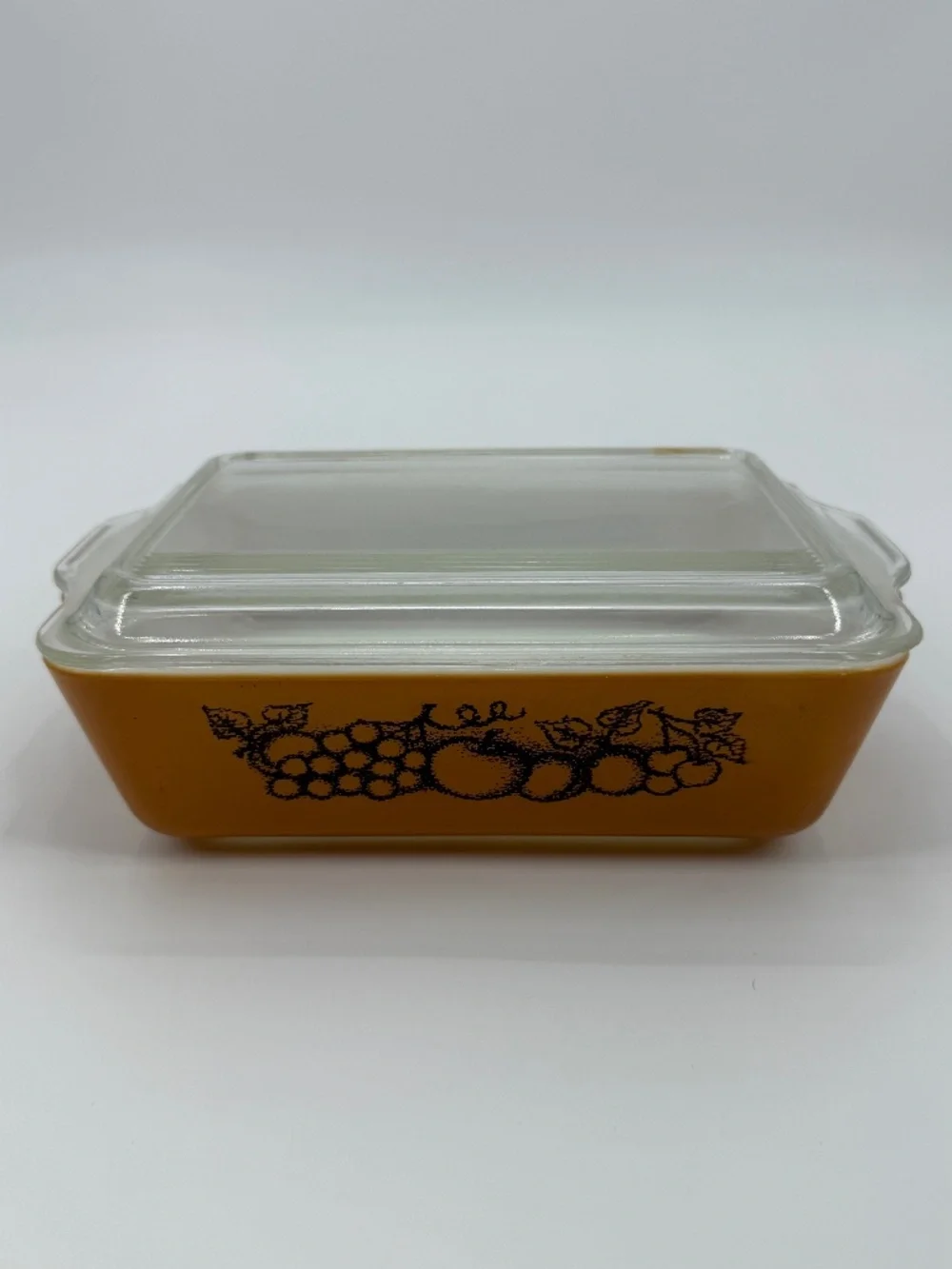 Vintage Pyrex Autumn Harvest 503 Orange Casserole Refrigerator Dish Lid 1.5 Qt.